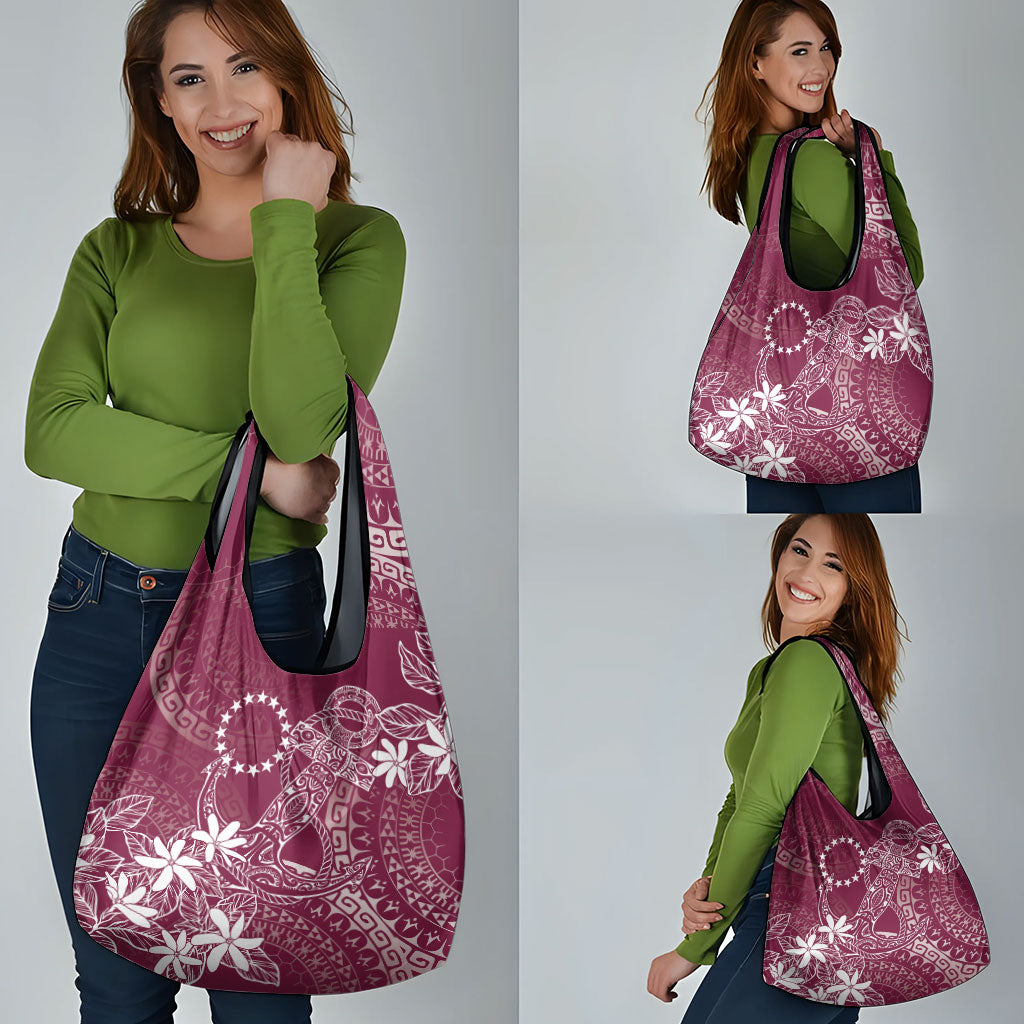 Maroon Kuki Airani Tapakau Grocery Bag Tribal Anchor Mix Tiare
