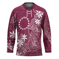 Maroon Kuki Airani Tapakau Hockey Jersey Tribal Anchor Mix Tiare