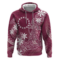 Maroon Kuki Airani Tapakau Hoodie Tribal Anchor Mix Tiare