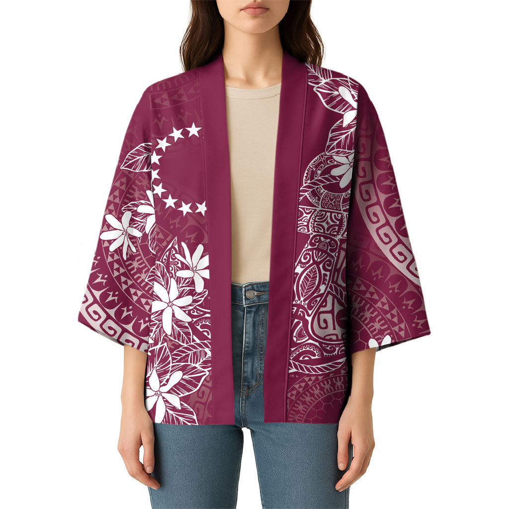 Maroon Kuki Airani Tapakau Kimono Tribal Anchor Mix Tiare