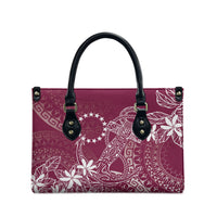 Maroon Kuki Airani Tapakau Leather Bag Tribal Anchor Mix Tiare