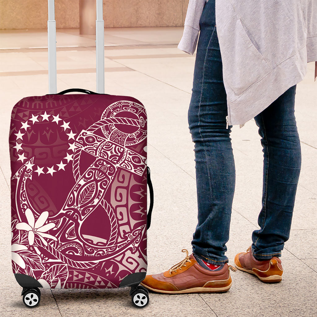 Maroon Kuki Airani Tapakau Luggage Cover Tribal Anchor Mix Tiare