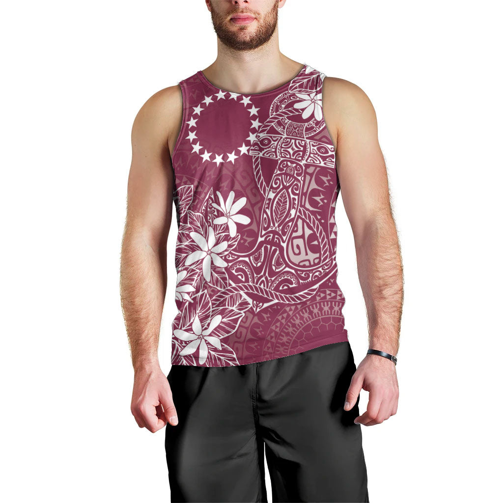 Maroon Kuki Airani Tapakau Men Tank Top Tribal Anchor Mix Tiare