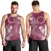 Maroon Kuki Airani Tapakau Men Tank Top Tribal Anchor Mix Tiare
