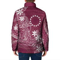 Maroon Kuki Airani Tapakau Padded Jacket Tribal Anchor Mix Tiare