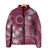 Maroon Kuki Airani Tapakau Padded Jacket Tribal Anchor Mix Tiare