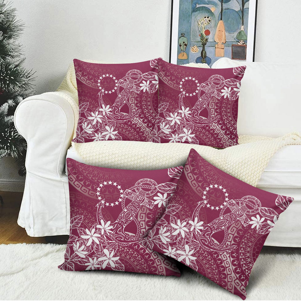 Maroon Kuki Airani Tapakau Pillow Cover Tribal Anchor Mix Tiare