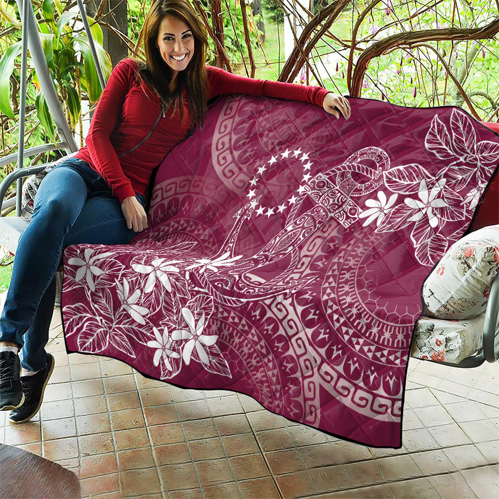 Maroon Kuki Airani Tapakau Quilt Tribal Anchor Mix Tiare