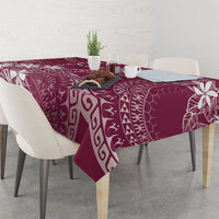 Maroon Kuki Airani Tapakau Tablecloth Tribal Anchor Mix Tiare