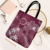 Maroon Kuki Airani Tapakau Tote Bag Tribal Anchor Mix Tiare