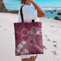Maroon Kuki Airani Tapakau Tote Bag Tribal Anchor Mix Tiare