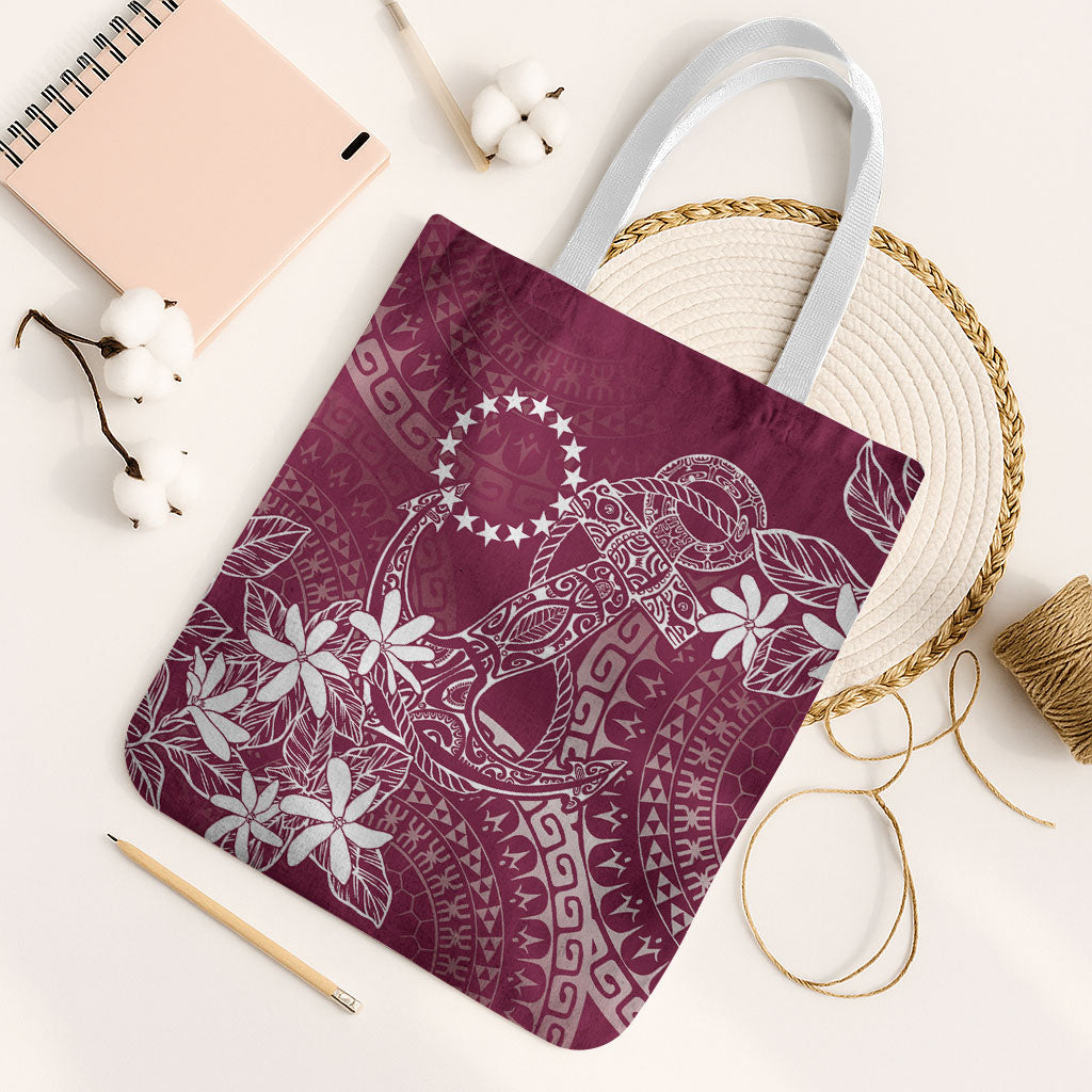 Maroon Kuki Airani Tapakau Tote Bag Tribal Anchor Mix Tiare