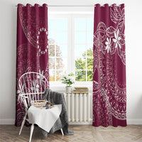 Maroon Kuki Airani Tapakau Window Curtain Tribal Anchor Mix Tiare
