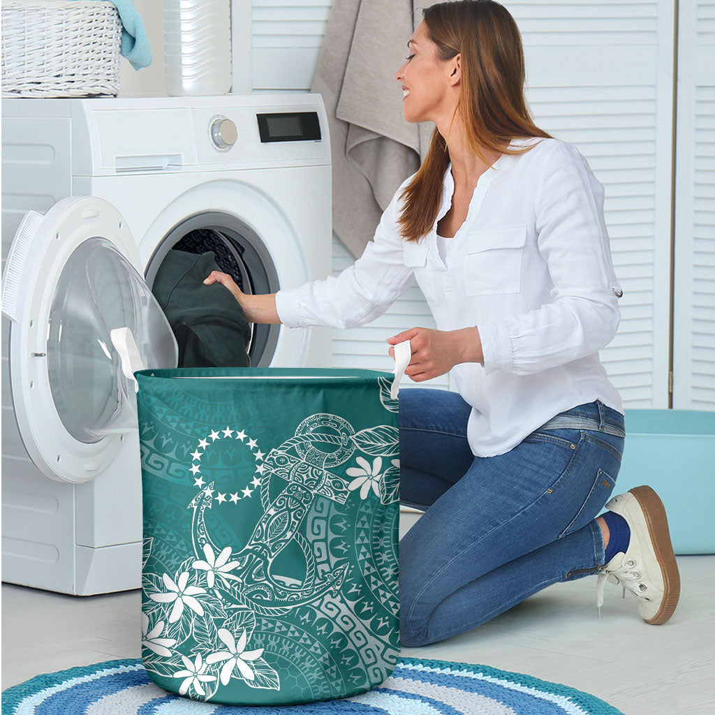 Teal Kuki Airani Tapakau Laundry Basket Tribal Anchor Mix Tiare