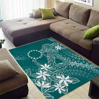 Teal Kuki Airani Tapakau Area Rug Tribal Anchor Mix Tiare