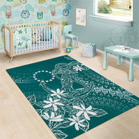 Teal Kuki Airani Tapakau Area Rug Tribal Anchor Mix Tiare