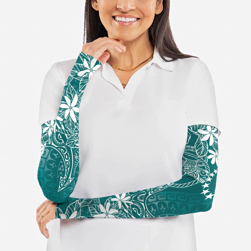 Teal Kuki Airani Tapakau Arm Sleeves Tribal Anchor Mix Tiare