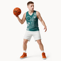 Teal Kuki Airani Tapakau Basketball Jersey Tribal Anchor Mix Tiare LT7 - Polynesian Pride