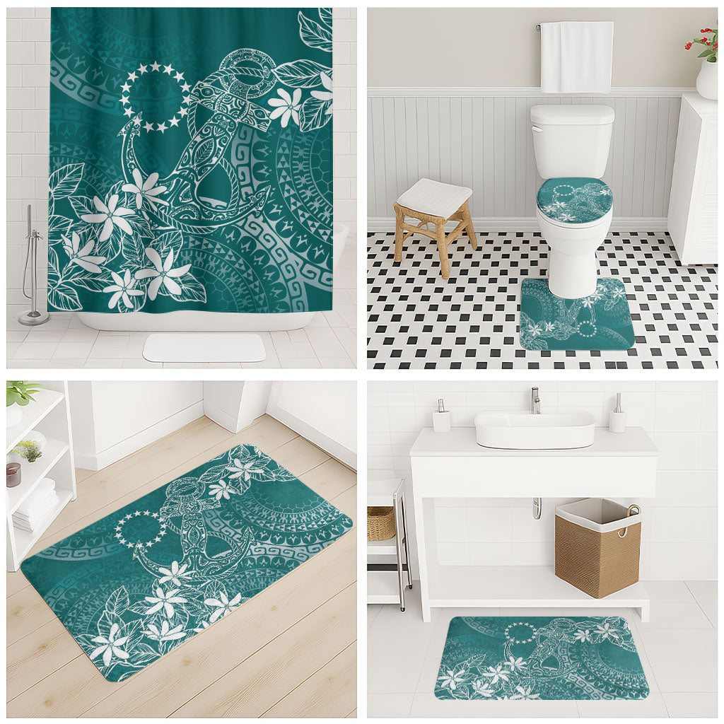 Teal Kuki Airani Tapakau Bathroom Set Tribal Anchor Mix Tiare