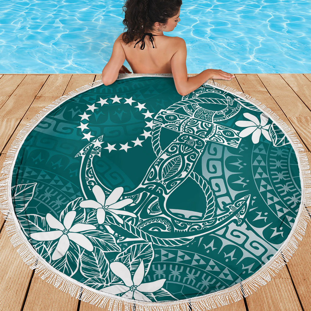 Teal Kuki Airani Tapakau Beach Blanket Tribal Anchor Mix Tiare