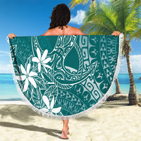 Teal Kuki Airani Tapakau Beach Blanket Tribal Anchor Mix Tiare