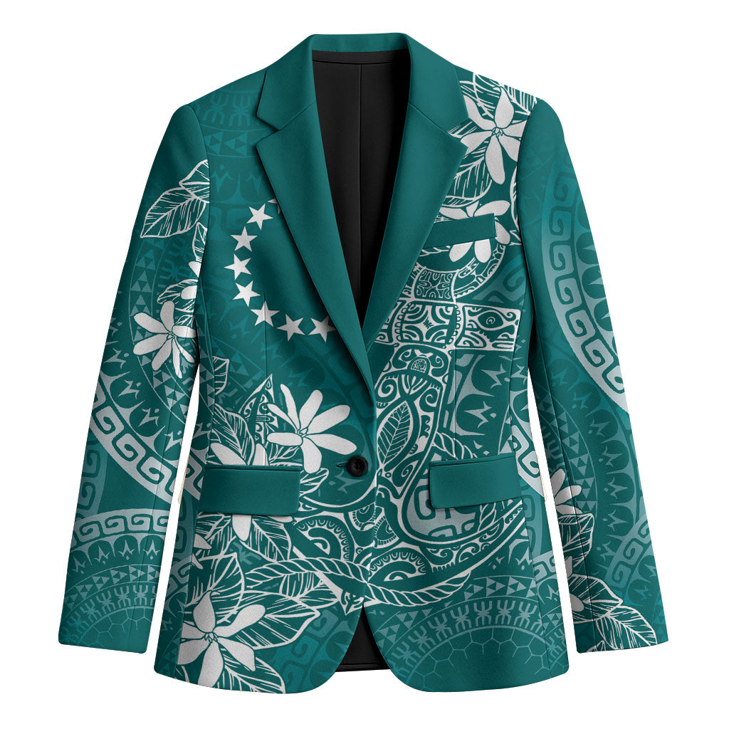 Teal Kuki Airani Tapakau Blazer Tribal Anchor Mix Tiare