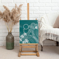 Teal Kuki Airani Tapakau Canvas Wall Art Tribal Anchor Mix Tiare