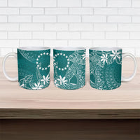 Teal Kuki Airani Tapakau Ceramic Mug Tribal Anchor Mix Tiare