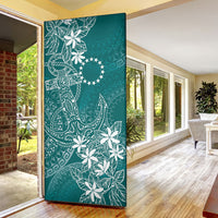 Teal Kuki Airani Tapakau Door Cover Tribal Anchor Mix Tiare