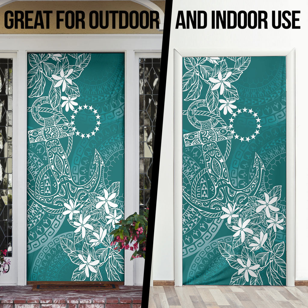 Teal Kuki Airani Tapakau Door Cover Tribal Anchor Mix Tiare