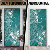 Teal Kuki Airani Tapakau Door Cover Tribal Anchor Mix Tiare