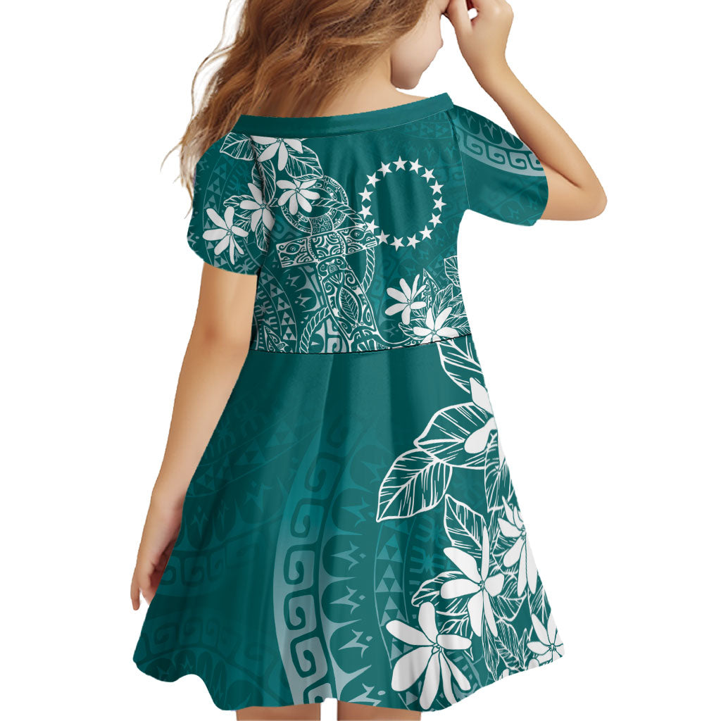 Teal Kuki Airani Tapakau Family Matching Off Shoulder Short Dress and Hawaiian Shirt Tribal Anchor Mix Tiare LT7 - Polynesian Pride