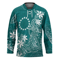 Teal Kuki Airani Tapakau Hockey Jersey Tribal Anchor Mix Tiare