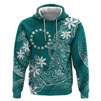 Teal Kuki Airani Tapakau Hoodie Tribal Anchor Mix Tiare