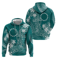 Teal Kuki Airani Tapakau Hoodie Tribal Anchor Mix Tiare