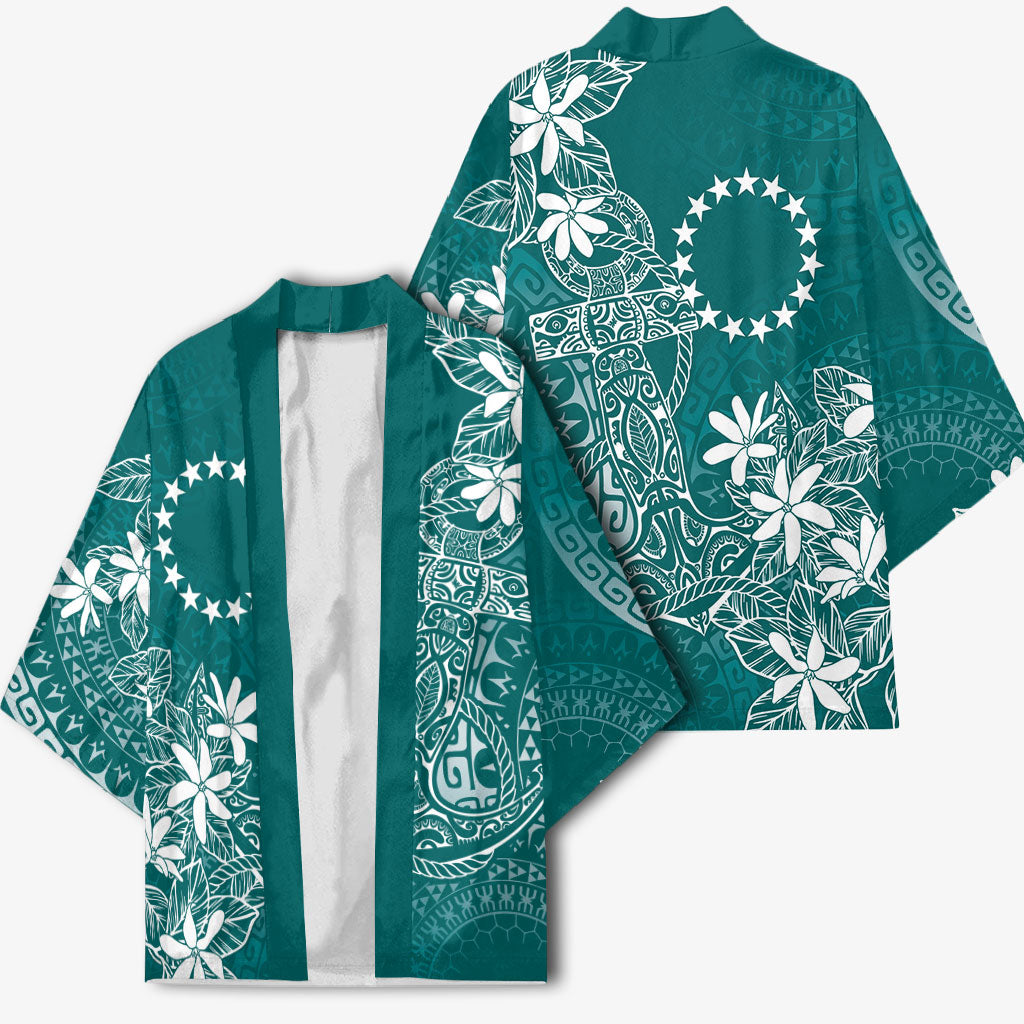 Teal Kuki Airani Tapakau Kimono Tribal Anchor Mix Tiare
