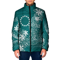 Teal Kuki Airani Tapakau Padded Jacket Tribal Anchor Mix Tiare