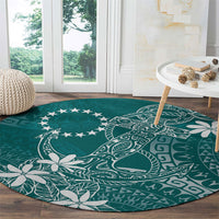 Teal Kuki Airani Tapakau Round Carpet Tribal Anchor Mix Tiare