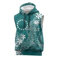 Teal Kuki Airani Tapakau Sleeveless Hoodie Tribal Anchor Mix Tiare LT7 Teal - Polynesian Pride
