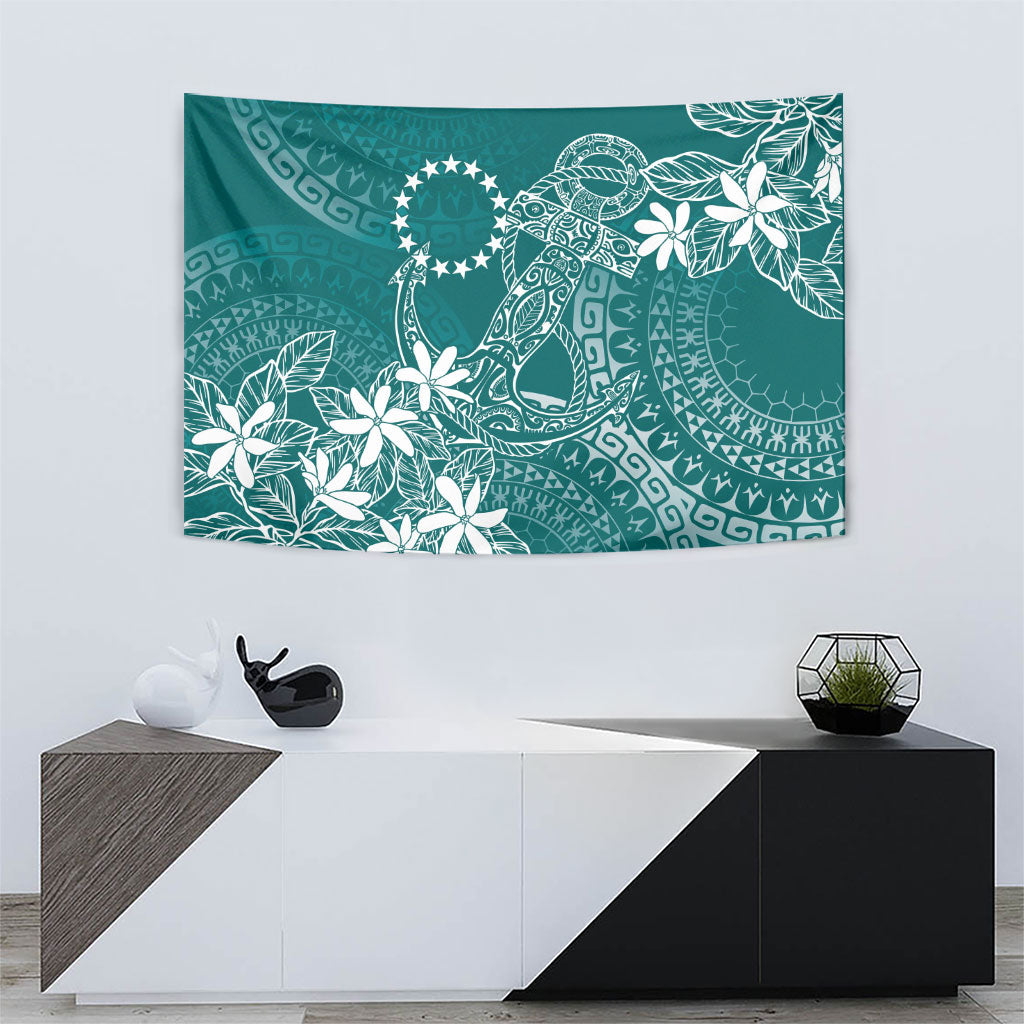 Teal Kuki Airani Tapakau Tapestry Tribal Anchor Mix Tiare