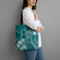 Teal Kuki Airani Tapakau Tote Bag Tribal Anchor Mix Tiare