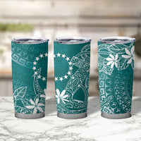 Teal Kuki Airani Tapakau Tumbler Cup Tribal Anchor Mix Tiare