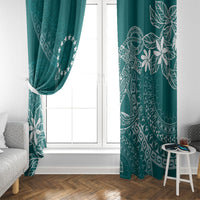 Teal Kuki Airani Tapakau Window Curtain Tribal Anchor Mix Tiare