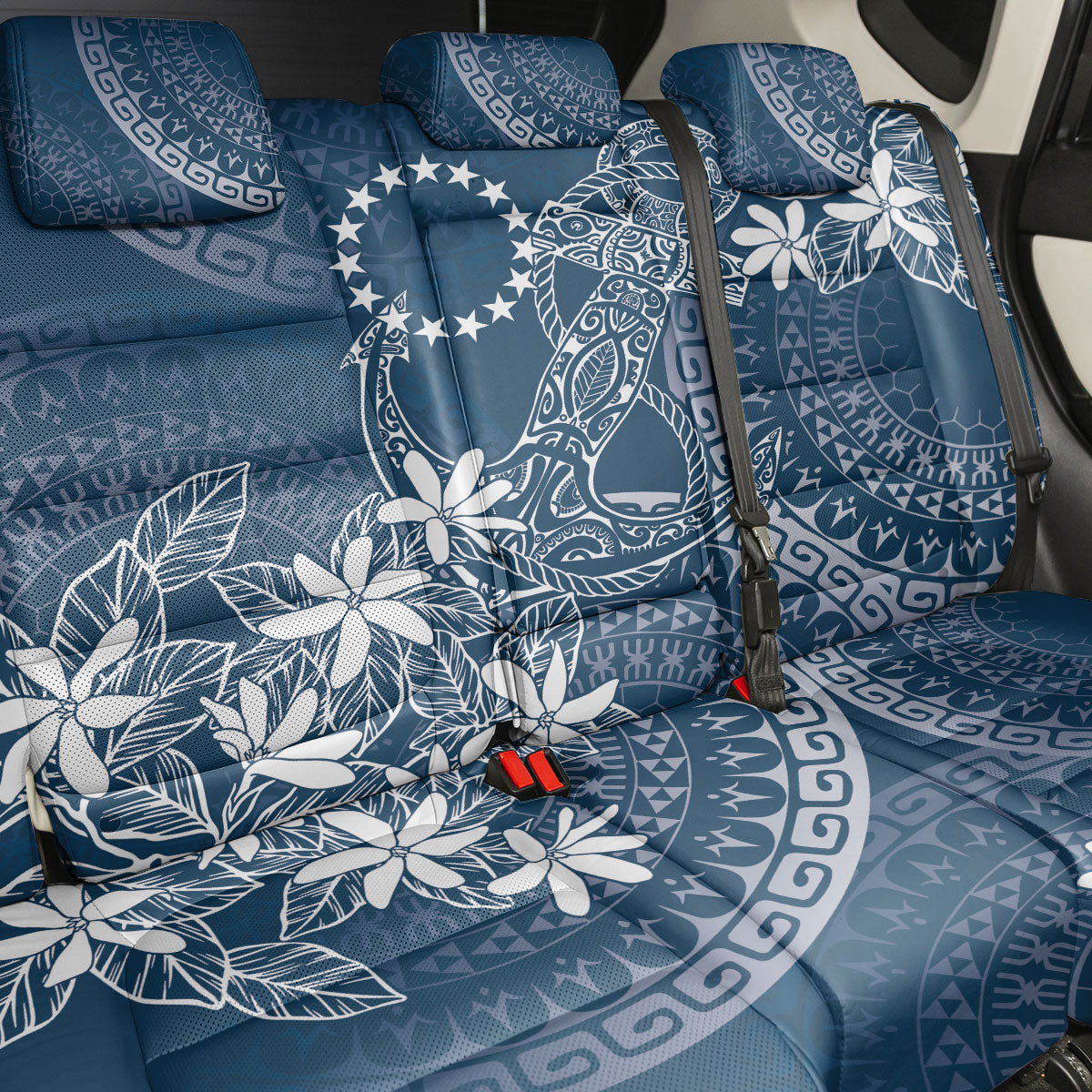 Navy Kuki Airani Tapakau Back Car Seat Cover Tribal Anchor Mix Tiare