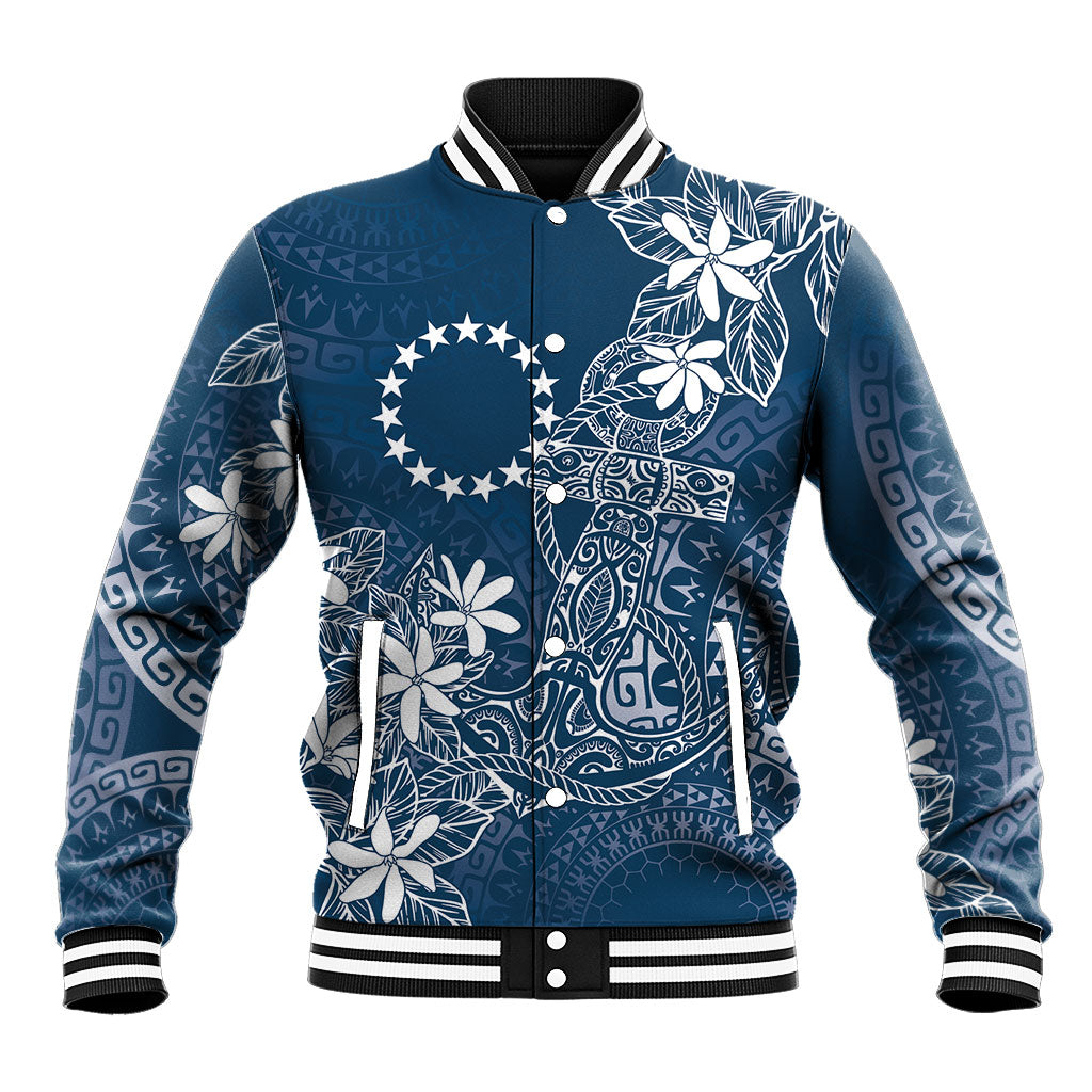 Navy Kuki Airani Tapakau Baseball Jacket Tribal Anchor Mix Tiare