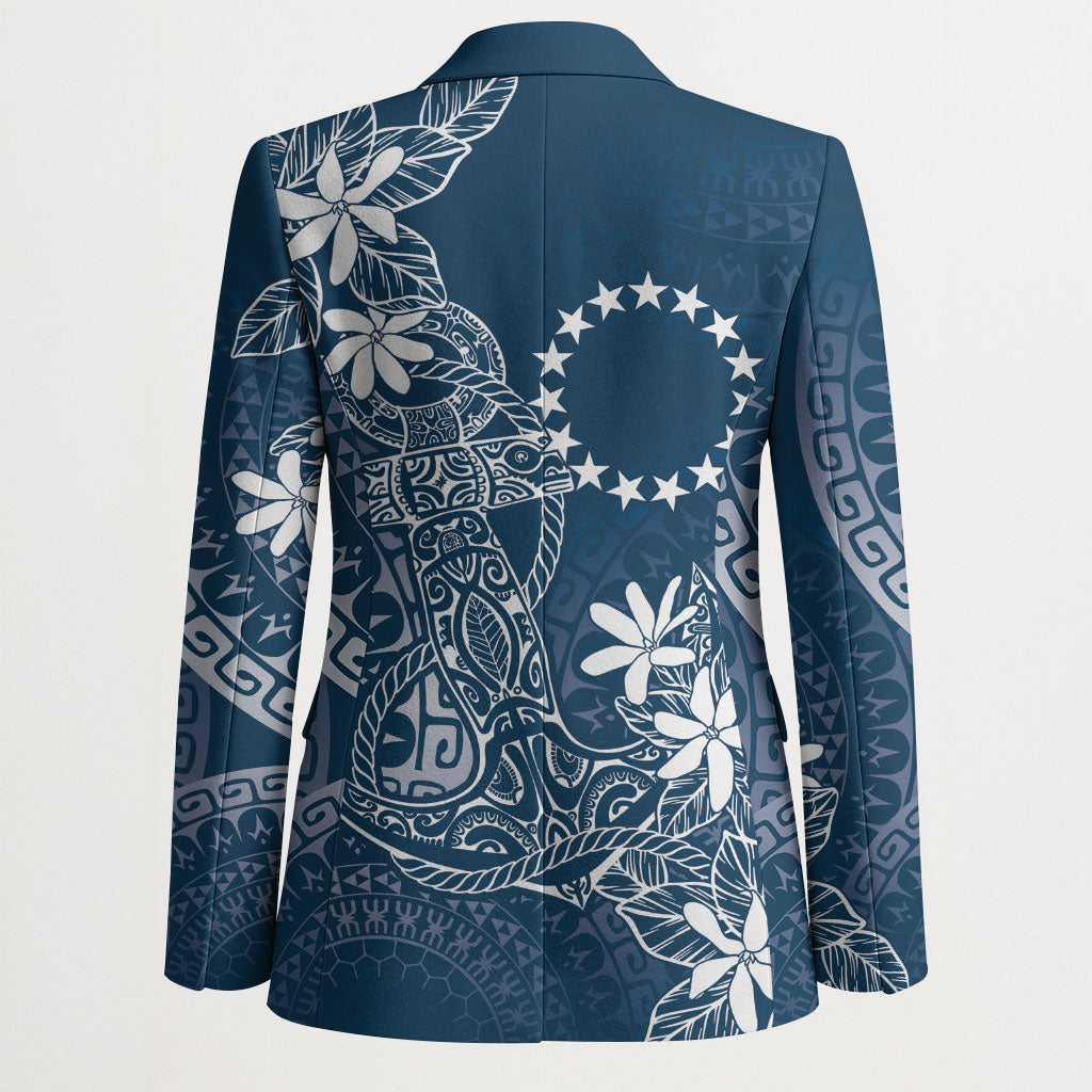 Navy Kuki Airani Tapakau Blazer Tribal Anchor Mix Tiare