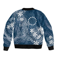 Navy Kuki Airani Tapakau Bomber Jacket Tribal Anchor Mix Tiare