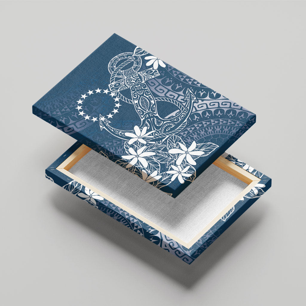 Navy Kuki Airani Tapakau Canvas Wall Art Tribal Anchor Mix Tiare