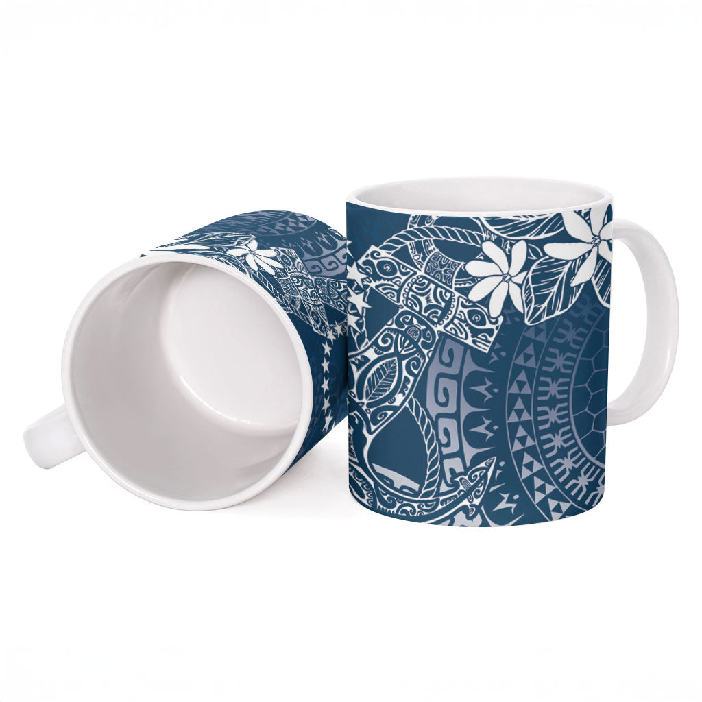 Navy Kuki Airani Tapakau Ceramic Mug Tribal Anchor Mix Tiare