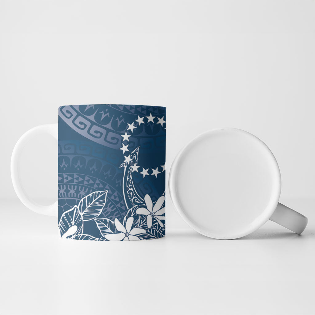 Navy Kuki Airani Tapakau Ceramic Mug Tribal Anchor Mix Tiare